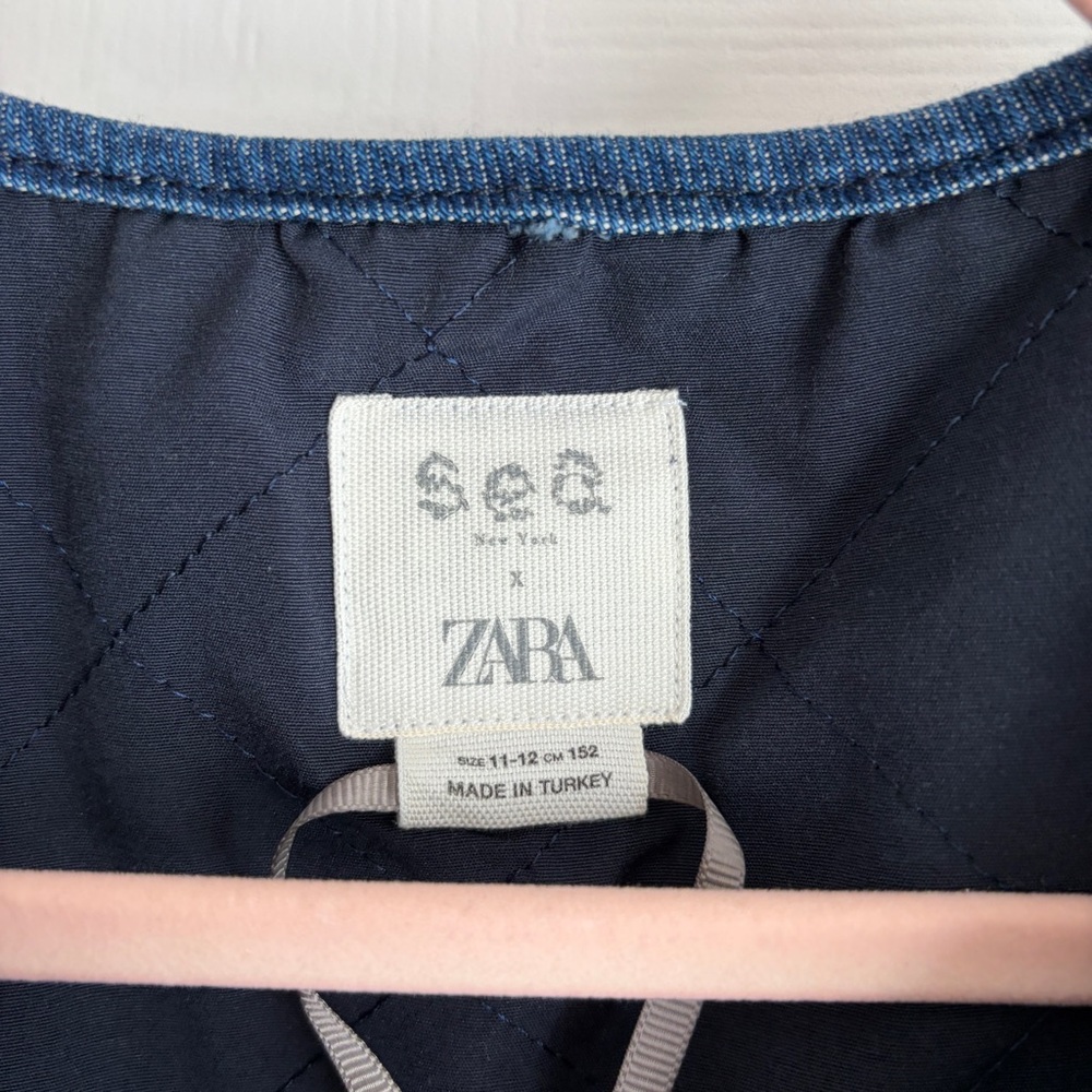 Sea New York x ZARA 11-12Y denim Jean quilted vest jacket - Picture 3 of 6